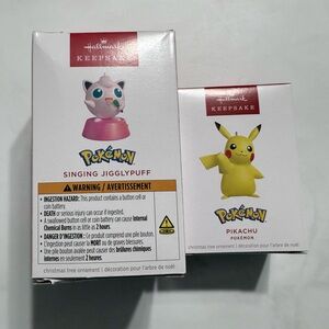 Hallmark Keepsake Pokémon Singing Jigglypuff and Pikachu Ornaments
